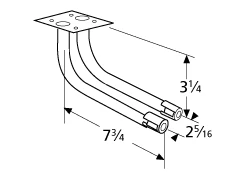 L-shaped Twin Venturi | Charmglow, Ellipse 4 L-shaped Twin Venturi | Charmglow, Ellipse - Image 2