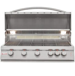 Blaze 40" 5 Burner Built-in Grill, Rear Burner And Lighting System - BLZ-5LTE2 7 Blaze 40" 5 Burner Built-in Grill, Rear Burner And Lighting System - BLZ-5LTE2 -Barbecue Tool Store Blaze 5 Burner LTE hood open 51622.1657119957.1500.1500