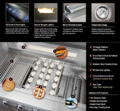 Delta Heat 38" Built-in Grill W Rotisserie - DHBQ38R -Barbecue Tool Store Delta Heat Grill Features 59422.1638392862.1500.1500