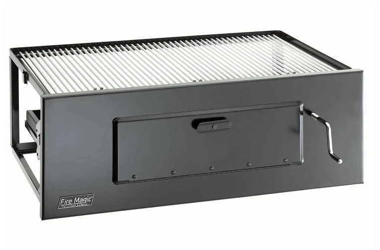 Fire Magic Lift-A-Fire 30" Charcoal Built-in Grill W SS Diamond Sear Cooking Grates