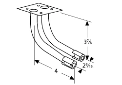 L-shaped Twin Venturi Tubes, Arkla 3 L-shaped Twin Venturi Tubes, Arkla
