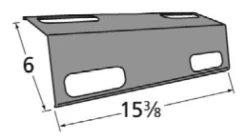 15 3/8 X 6, Porcelain Heat Shield, Affinity - 99351 Replaces 30501013 -Barbecue Tool Store yhst 87469101818510 2155 20026749 25373.1477003219.1500.1500